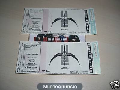 (PRECIO COSTE) 2 Entradas Tribuna U2 Barcelona 30/06 (PRECIO COSTE POR NO PODER IR)