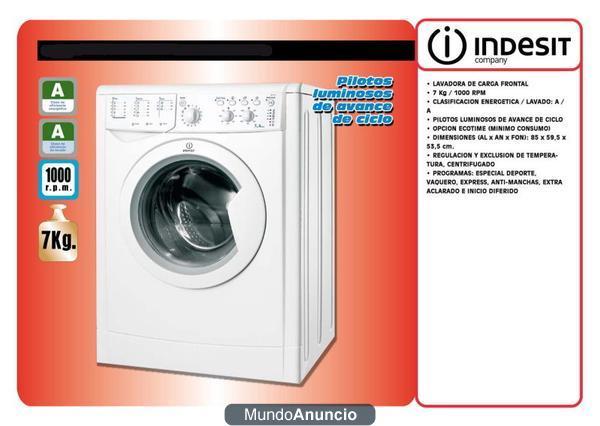 LAVADORA INDESIT 7KG MENOS DE UN AÑO