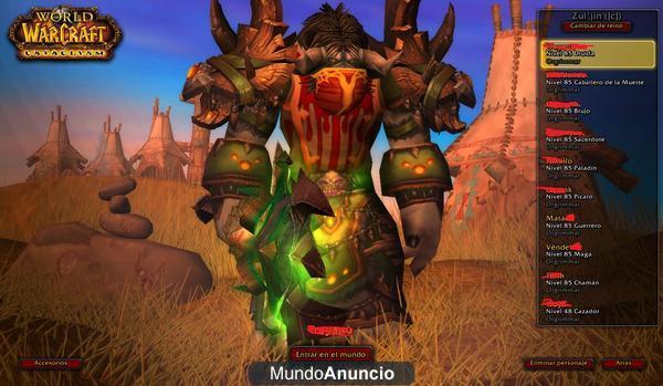 Vendo cuenta wow 10 PJs urge