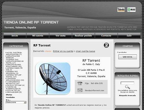 RF TORRENT TIENDA ONLINE - Antenas TDT  UHF DAT SATELITAL TELEVES IKUSI