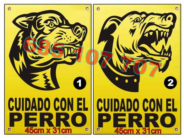 Varios carteles cuidado con el perro para casa y chalet