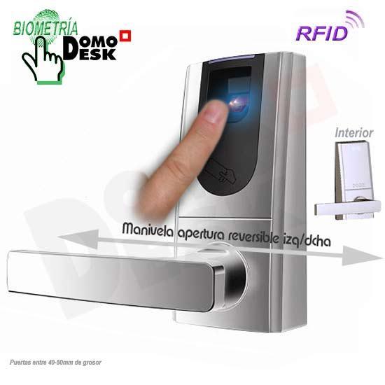Cerradura biométrica de control de acceso por huella y/o tag RFID