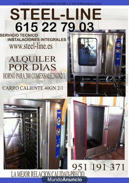 alquiler por dias de horno gn 10 2/1 mixto directo agas y carro caliente 40 gn 2/1