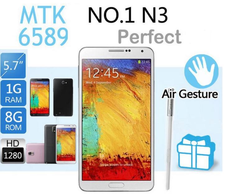 No. 1 N3 Note 3 phone MTK6589T Quad Core 1. 5Ghz Android 4. 2 13MP OTG 3G Mobile.