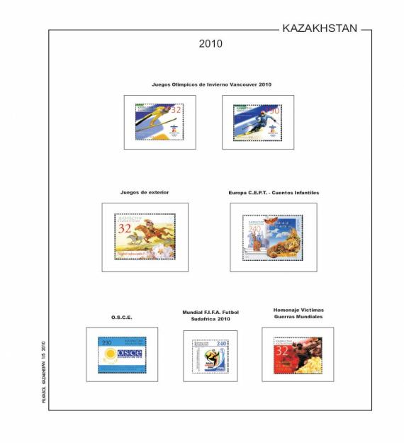 KAZAKHSTAN STAMPS ALBUM PAGES 1992-2010 - PDF FILE (82 PAGES FULL COLOR ILUSTRATED