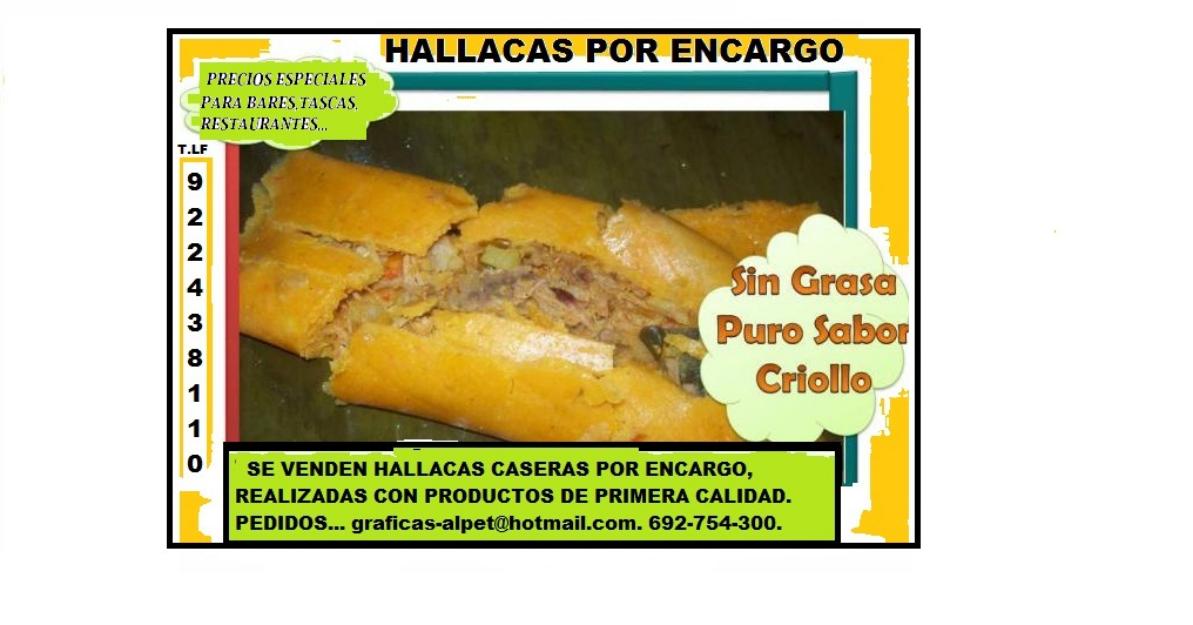 se venden hallacas caseras por encargo