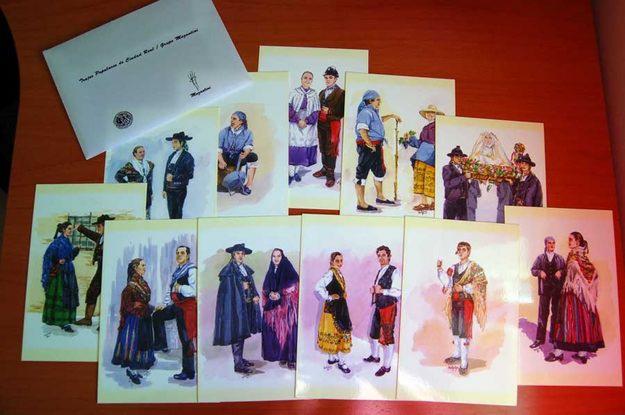 Lote de 11 Postales de los Trajes Populares de Ciudad Real