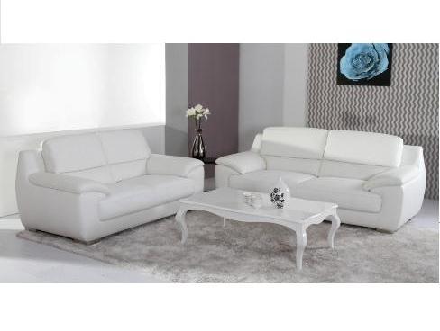 Conjunto de sofás de piel color Blanco. Nuevos