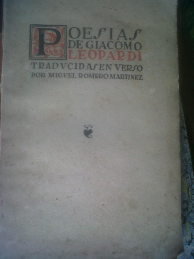 Poesias de giacomo leopardi (1928)