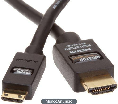 AmazonBasics PRIB001HDM03 - Cable adaptador de HDMI tipo A a C con Ethernet, alta velocidad, 3 m