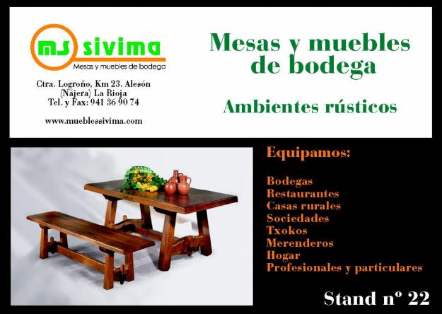 Venta mesas y muebles de bodega. mueble rustico.