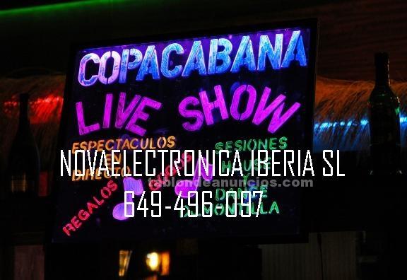 Exclusiva Pizarra Publicitaria Electronica efecto neon para pubs, bares, discotecas...