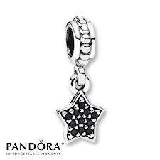 Original pandora charm colgante 791024nck en plata de ley con cristal negro