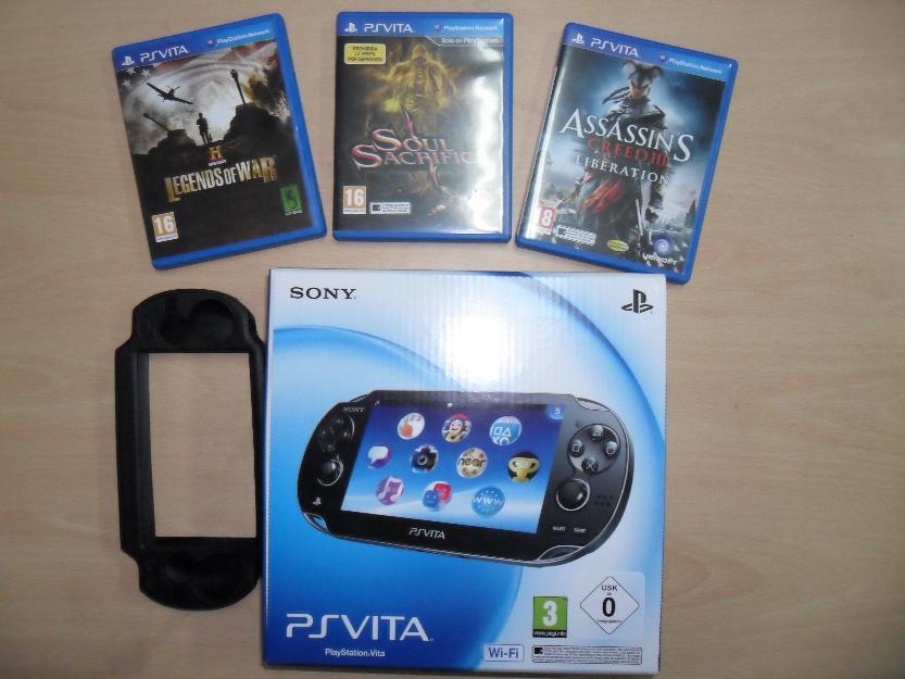 psvita, 3 juegos, funda +memoria 4GB