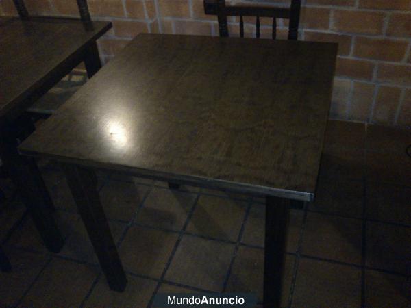 VENDO MESAS Y SILLAS MADERA MACIZA PARA RESTAURANTE