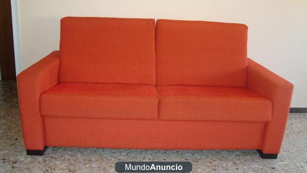 Vendo sofa cama 3 plazas color naranja