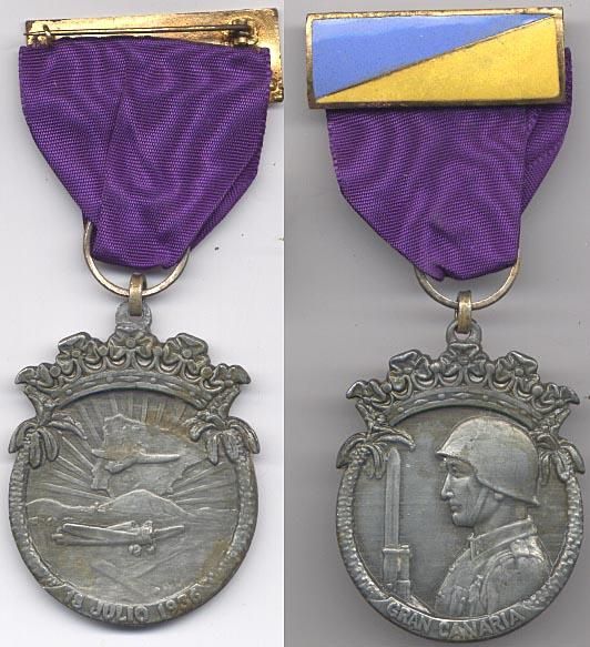 GUERRA CIVIL ESPAÑOLA, EJERCITO DE FRANCO, MEDALLA DE LOS VOLUNTARIOS DE CANARIAS.