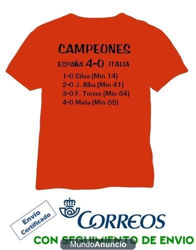 camiseta campeon goles seleccion españa eurocopa