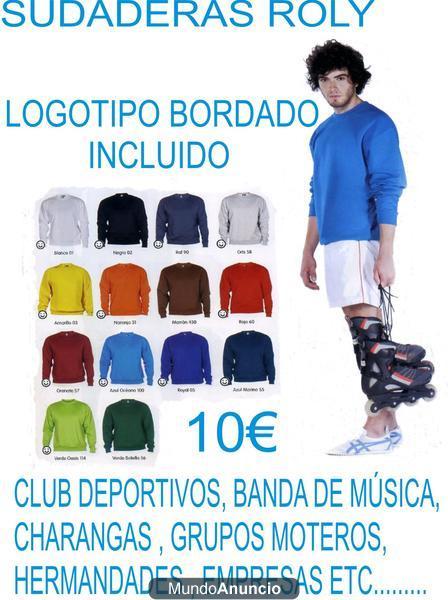 Gran surtido en sudaderas con serigrafia y bordado incluido PVP