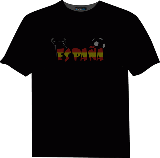 CAMISETAS CON LUZ MODELO ESPAÑA-MUNDIAL