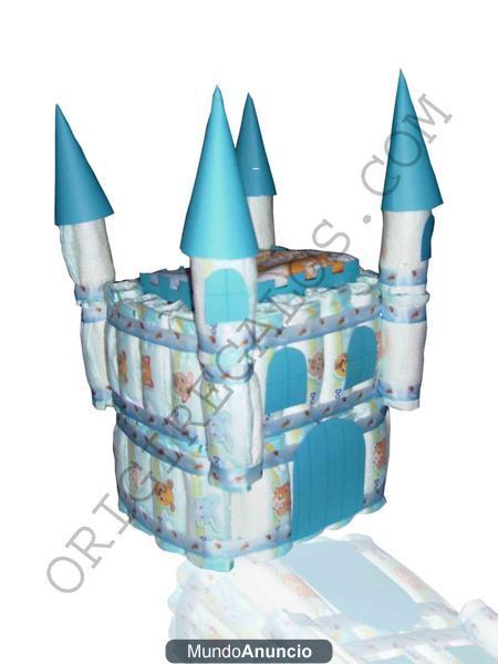 Tarta de pañales:Castillo ENVIO GRATIS