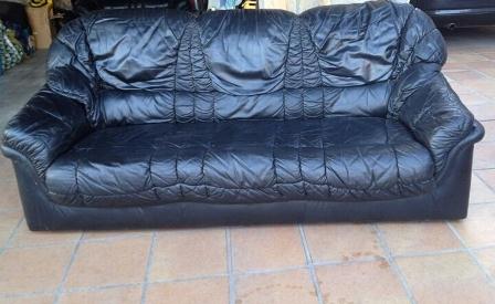 sofá de piel de segunda mano, sofás de piel de segunda mano, sofa de piel color negro