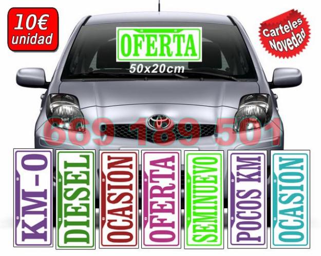 Para coches vehiculos carteles rotulos oferta, ocasion seminuevo, diesel,