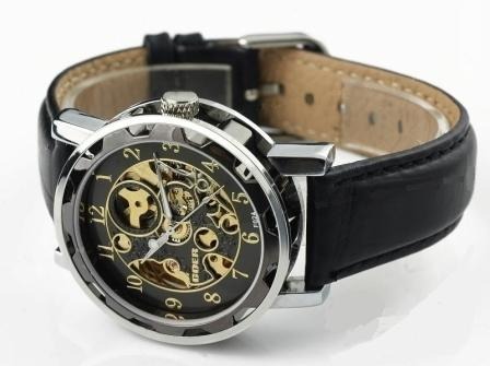 Reloj hombre mecanico manual correa cuero mod.0508