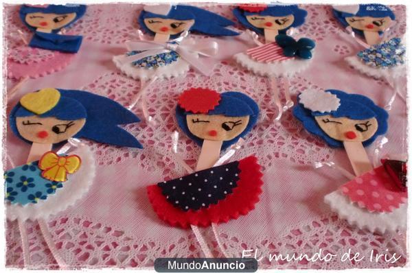 broches de fieltro muñecas 2 y 3 euros eventos