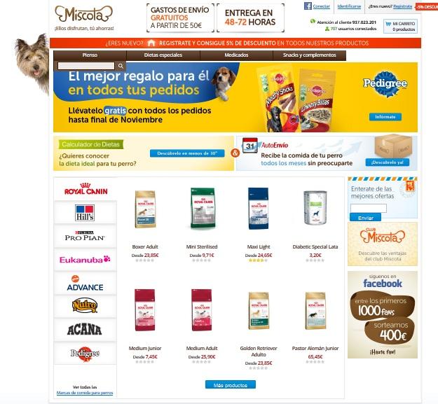 Miscota, tienda de pienso para Perros