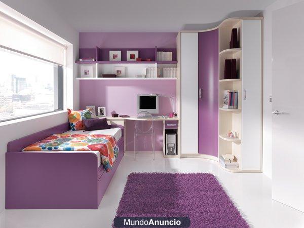 DORMITORIO JUVENIL DE MADERA MACIZA 50%