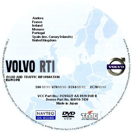 MAPA DVD EUROPA 2011 PARA NAVEGADORES GPS ORIGINALES VOLVO