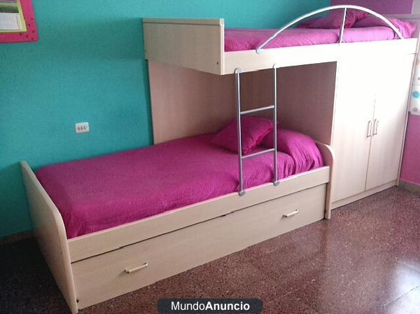 Vendo mueble tren de tres camas