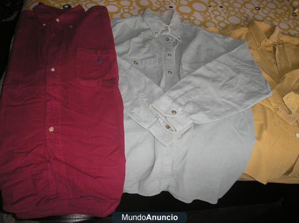 Tres camisas de chico de pana, tallas 41 y 42