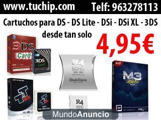 www.tuchip.com vendo cartuchos para ds dslite dsi dsixl y 3DS desde tan solo 4.90 euros, entra en nuestra web www.tuchip