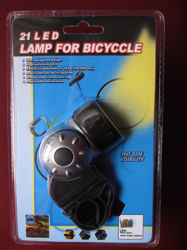 Luz 21 led para bici + luz trasera roja