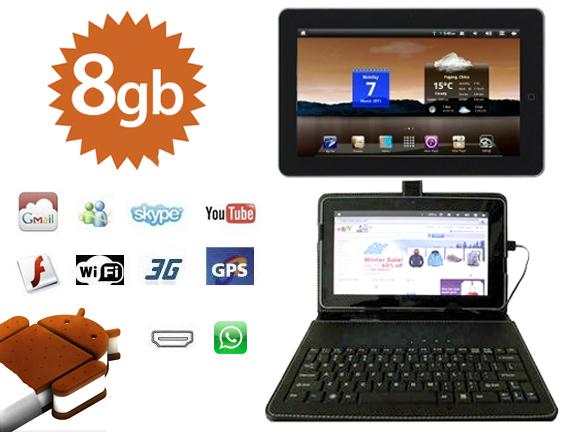 Tablet 10,2 pulgadas 8gb+funda