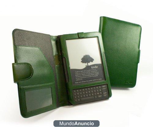 Tuff-Luv  - Funda de cuero para Kindle Keyboard, color verde