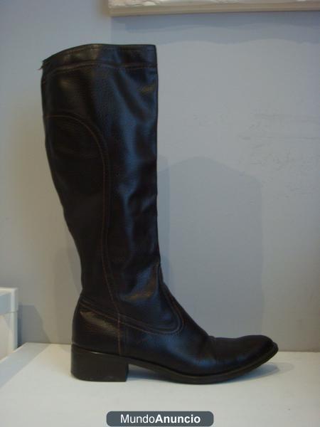 botas piel marron