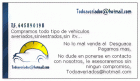 ¿NECESITA DINERO? COMPRAMOS SU VEHICULO 645890198 NO LO MAL VENDA AL DESGUACE PAGAMOS MAS, todoaveriados@hotmai - mejor precio | unprecio.es