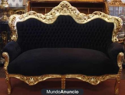 Sofa en Estilo Luis XVI en Negro, oferta de Verano