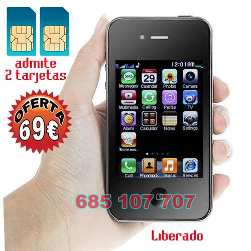 Telefono movil tactil para 2 tarjetas liberado nuevo estrenar