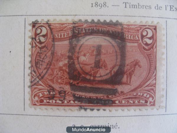 sello oeste americano, año 1898,
