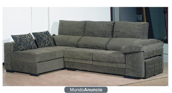 Sofa 3 p con chaiselongue y puff , NUEVO