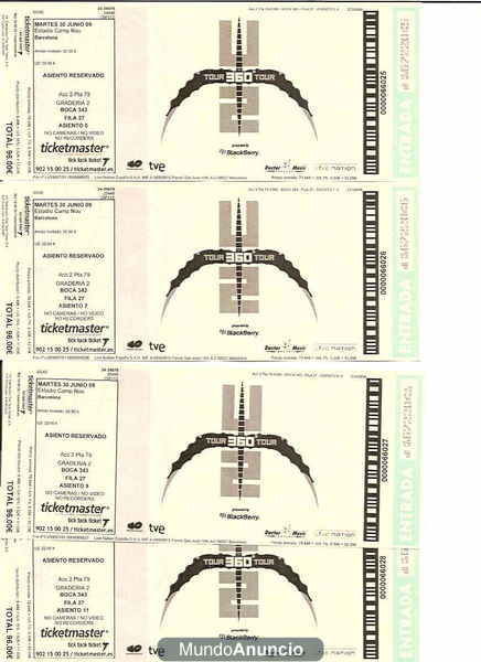 Boli + entradas U2 Barcelona.Precio original