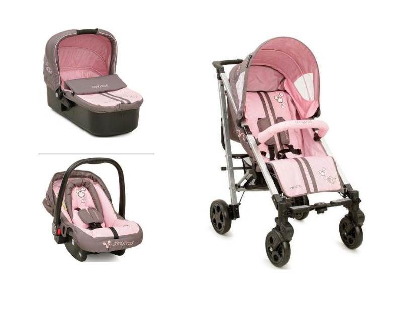 Carrito de bebe cangaroo rosa y gris