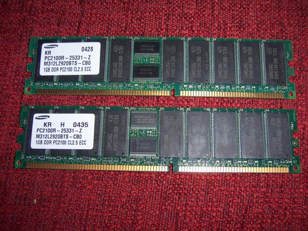 Memoria ram 2gb 2 x 1 gb ddr 266/ pc2100 ecc reg