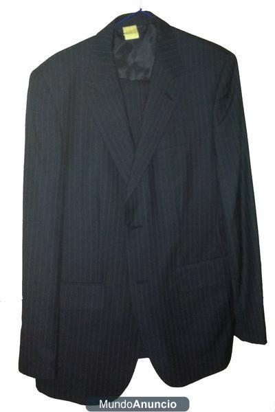 vendo traje de caballero talla 50/44 azul marino a rayas