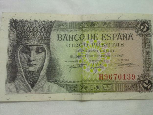 Billete 5 pesetas año 1943