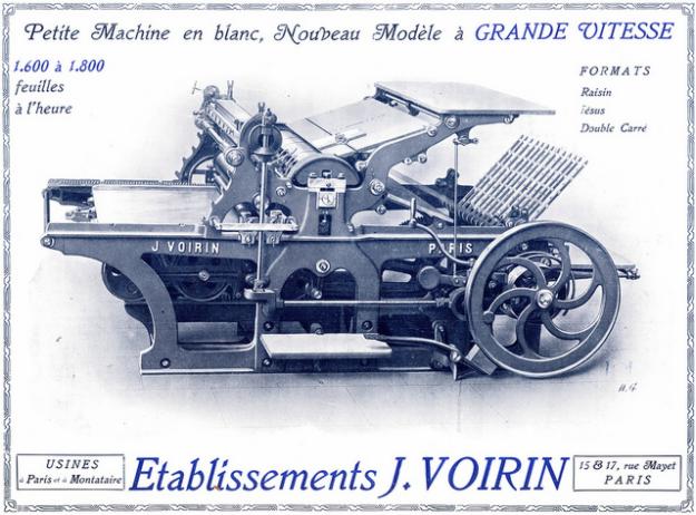 Máquina de imprenta J. Voirin 1912